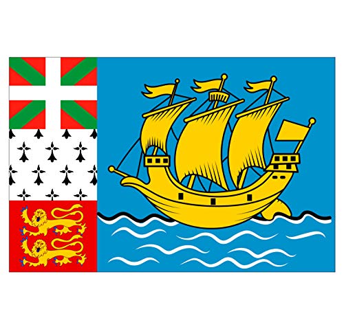 Supstick Lot de 8 Autocollants Stickers Drapeau de Pays Nation Saint-Pierre-et-Miquelon Format 3x2cm