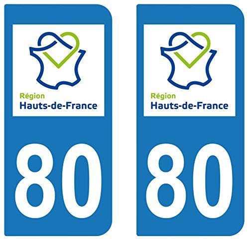 supstick 2 STICKERS AUTOCOLLANT PLAQUE IMMATRICULATION DEPT 80 Hauts de France - supstick.fr