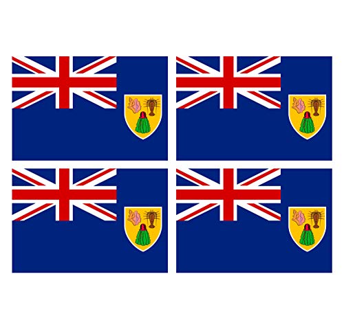 Supstick Lot de 4 Autocollants Stickers Drapeau de Pays Nation Les Turques et caiques Format 12x8cm