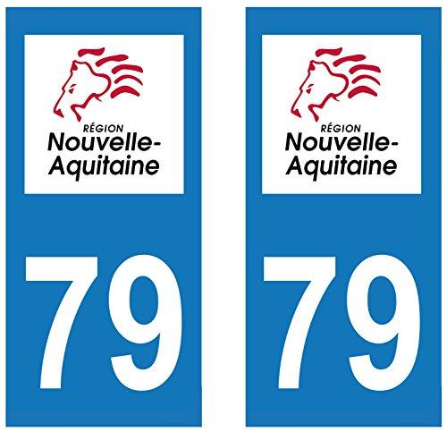 supstick 2 STICKERS AUTOCOLLANT PLAQUE IMMATRICULATION DEPT 79 Nouvelle-Aquitaine format rectangulaire - supstick.fr
