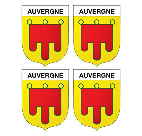Supstick Lot de 4 Autocollants Stickers Blason de région département Auvergne Format 5x4cm - supstick.fr