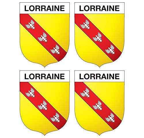 Supstick Lot de 4 Autocollants Stickers Blason de région département Lorraine Format 5x4cm - supstick.fr
