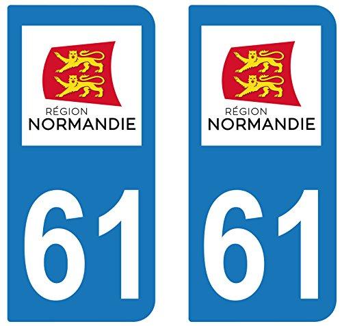 supstick 2 STICKERS AUTOCOLLANT PLAQUE IMMATRICULATION DEPT 61 Normandie - supstick.fr