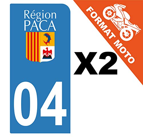 Supstick 2 Stickers Autocollants Plaques Immatriculation Moto Dept 04 Paca Bleu Clair 1 Angle Arrondi