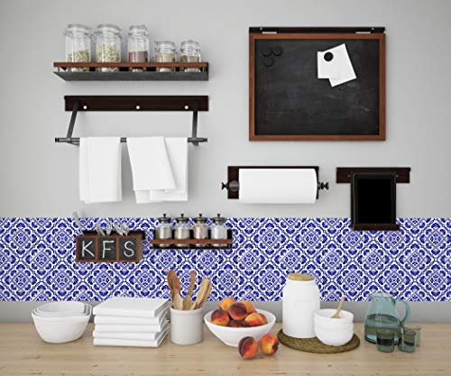 Lot de 20 Adhésif Carrelage - décoration de carreaux - 20 pièces plastifié en mat - carreau blue - format 20x20cm par pièce