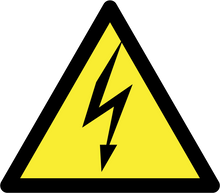 Panneau PVC 3mm 24x20cm Haute Tension triangle jaune