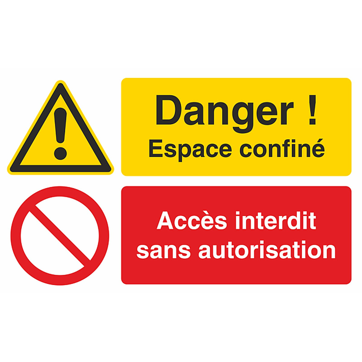 Autocollant Espace Confiné - Accès Interdit Sans Autorisation