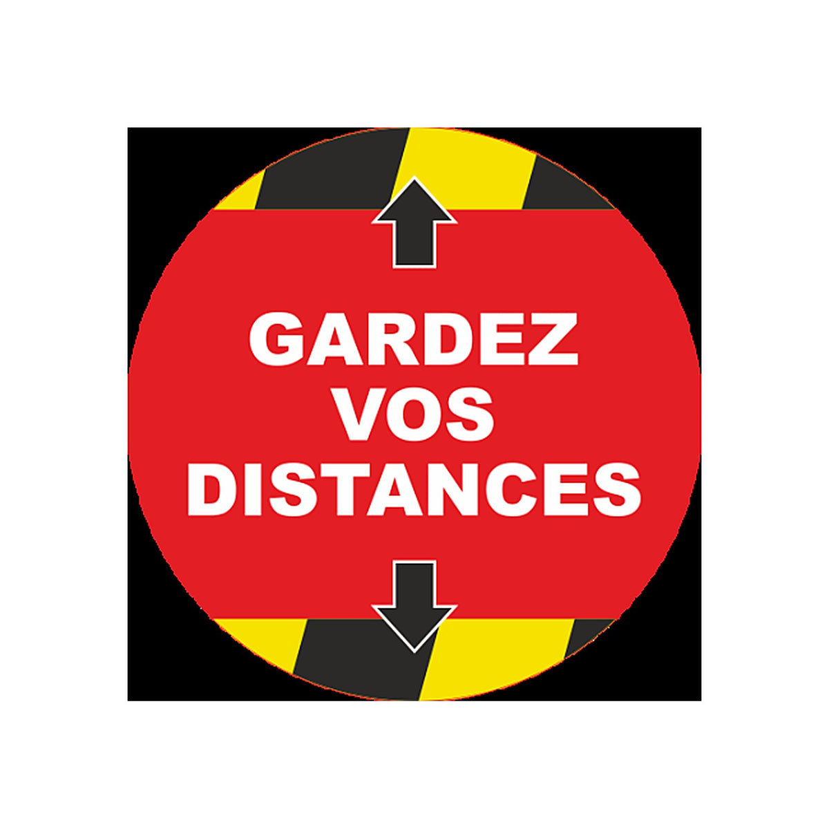 Sticker distanciation sociale rond – Signalétique COVID-19