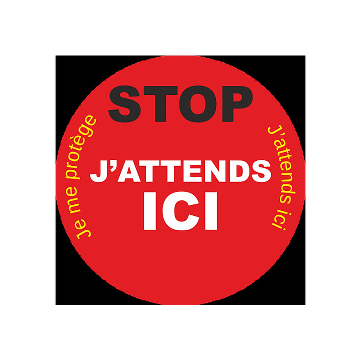 Sticker rond STOP COVID-19 - Signalétique sanitaire