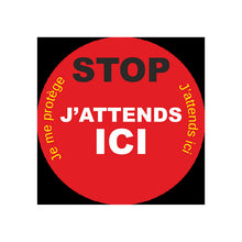 Sticker rond STOP COVID-19 - Signalétique sanitaire