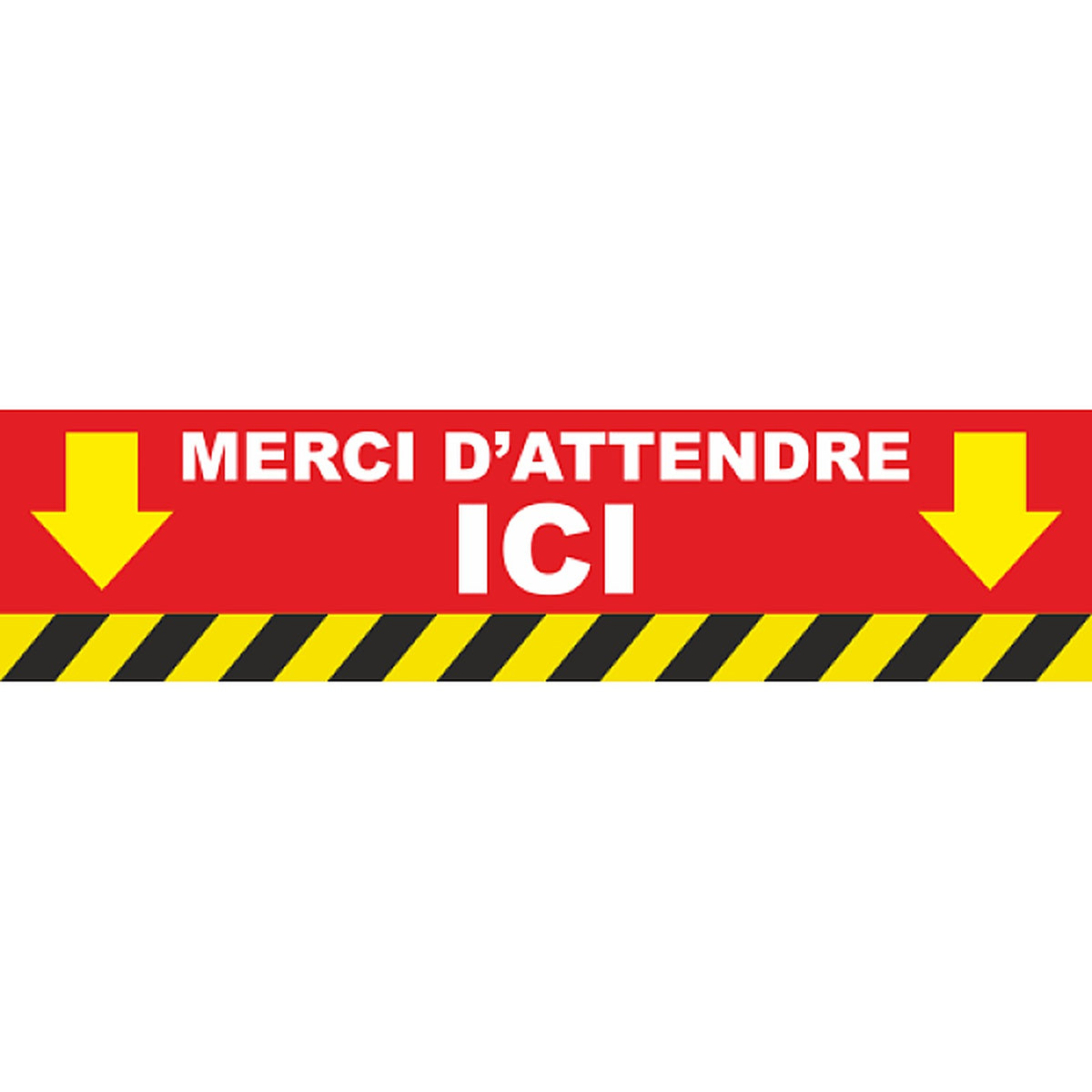 Sticker « Merci d'attendre ici » - Signalétique distanciation