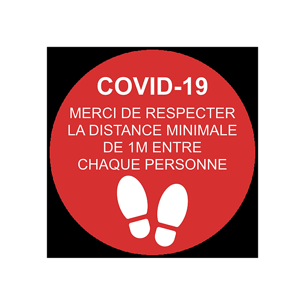 Autocollant Distanciation Sociale - Design Rond