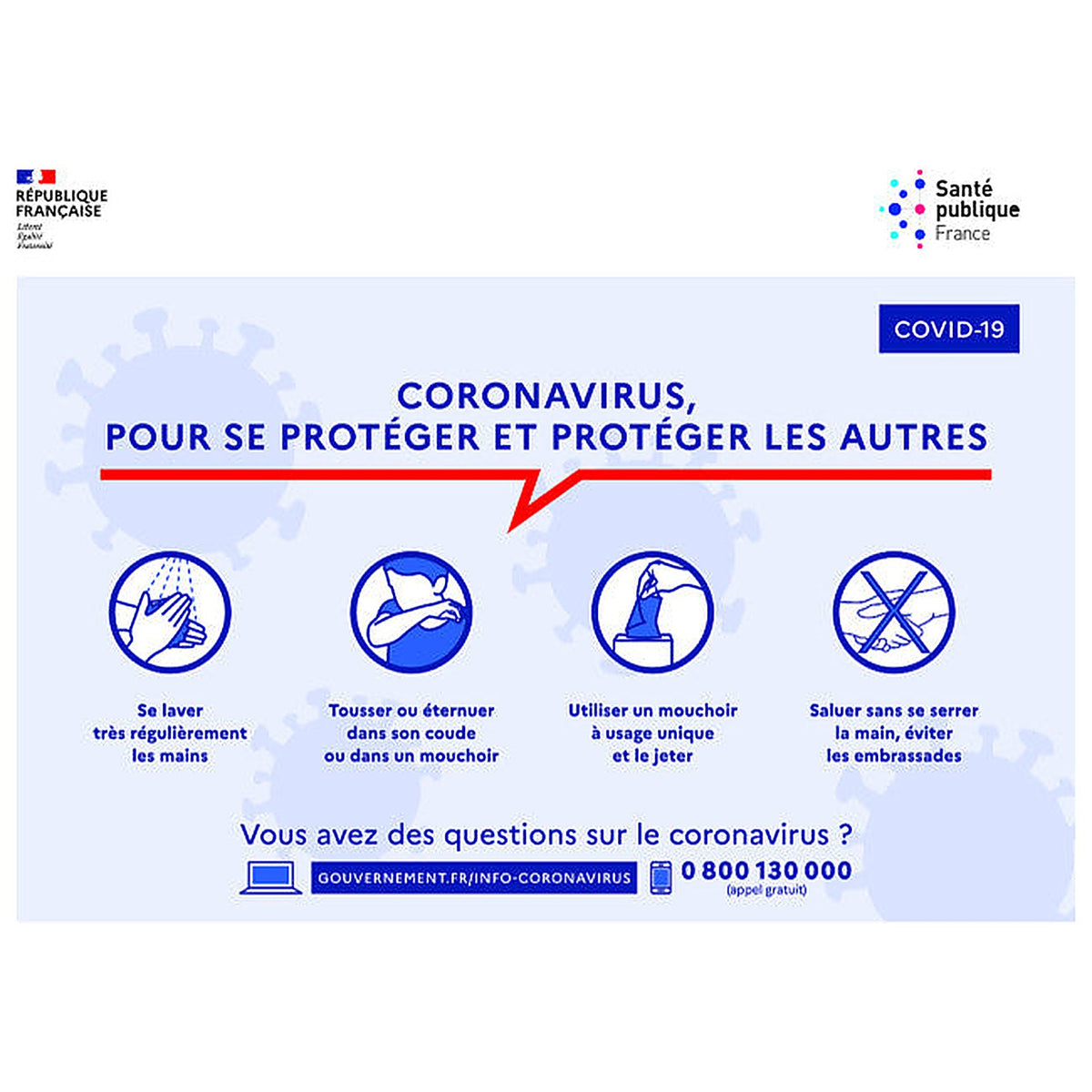 Sticker informatif COVID-19 — Gestes et consignes
