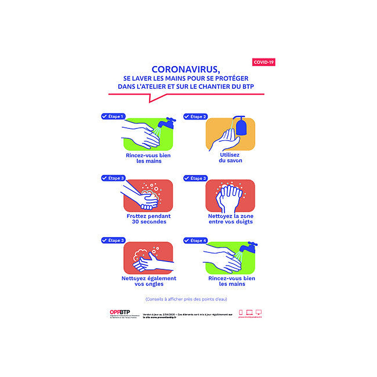 Sticker Consignes Sanitaires BTP - Affichage Chantier