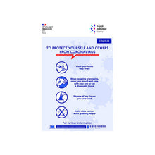 Sticker Consignes Sanitaires COVID-19 en Anglais