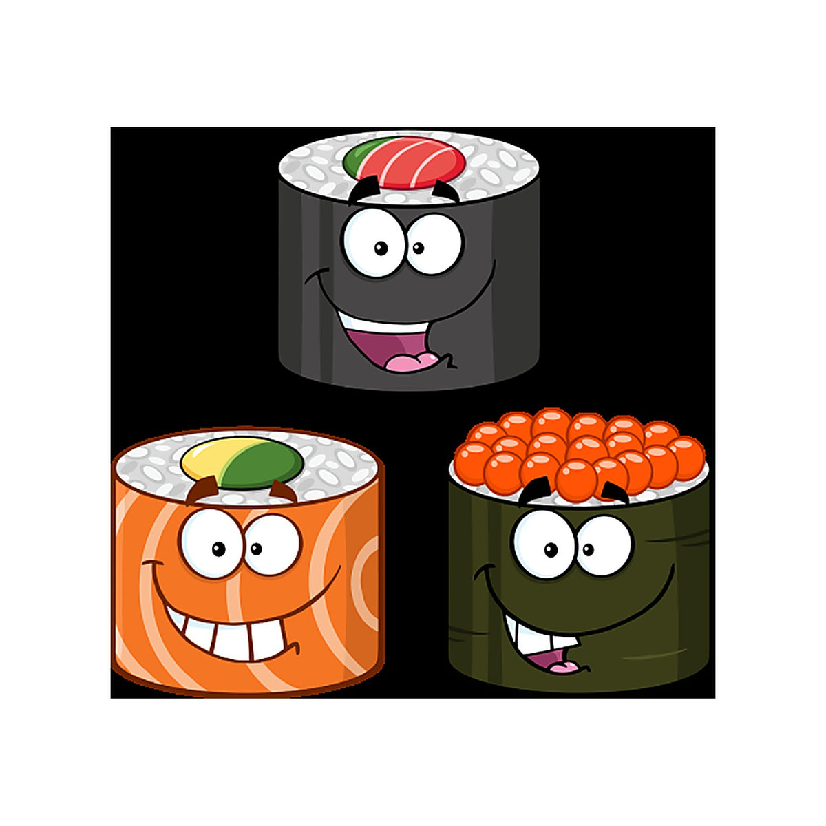 Sticker Mascotte Sushi Amusant