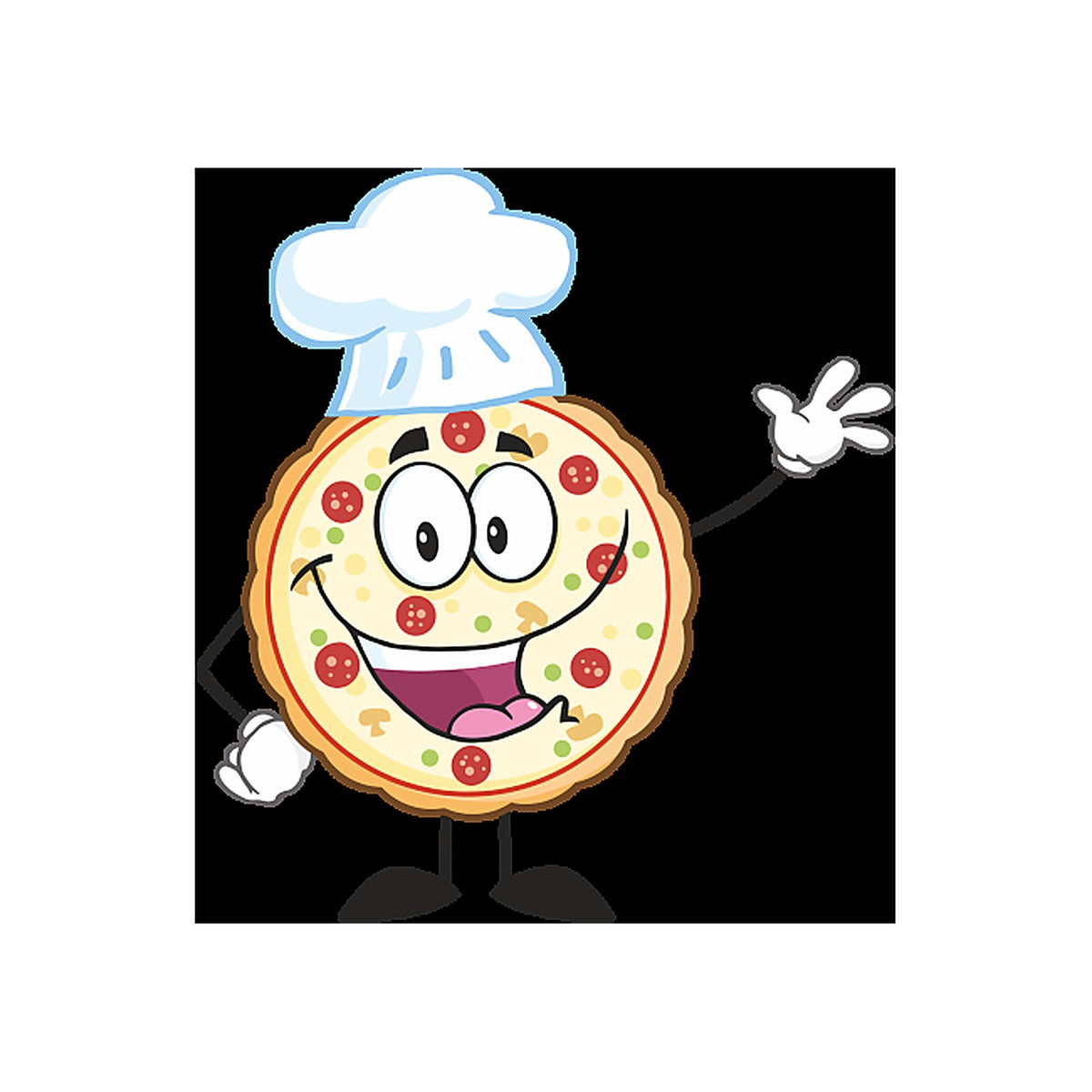 Sticker Mascotte Pizza Coloré - Signalétique Commerciale