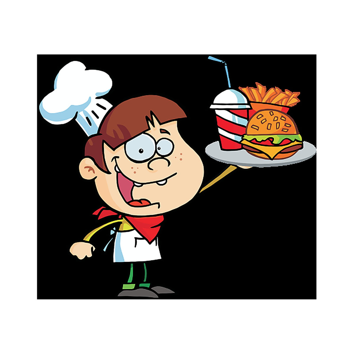 Sticker Mascotte Fast Food – Signalétique Commerciale