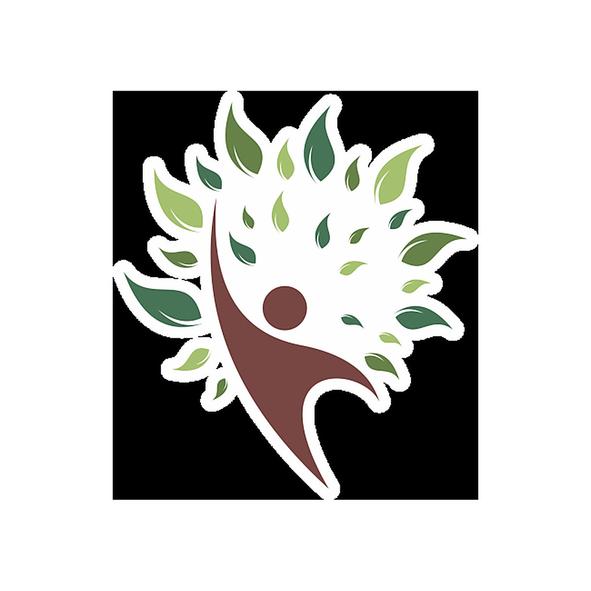 Sticker Logo Écologique Arbre et Silhouette