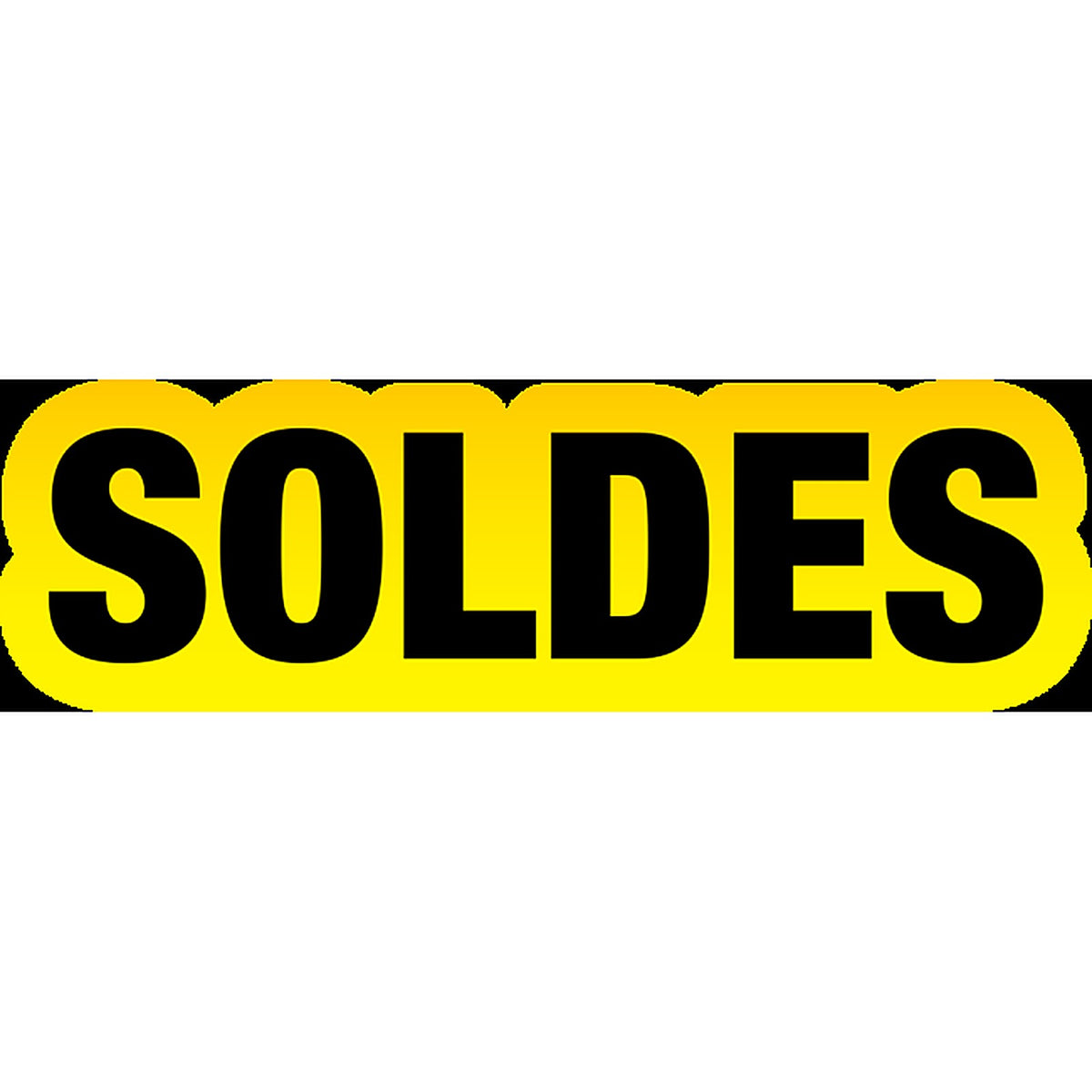 Sticker Soldes Jaune et Noir - Signalétique Promotionnelle