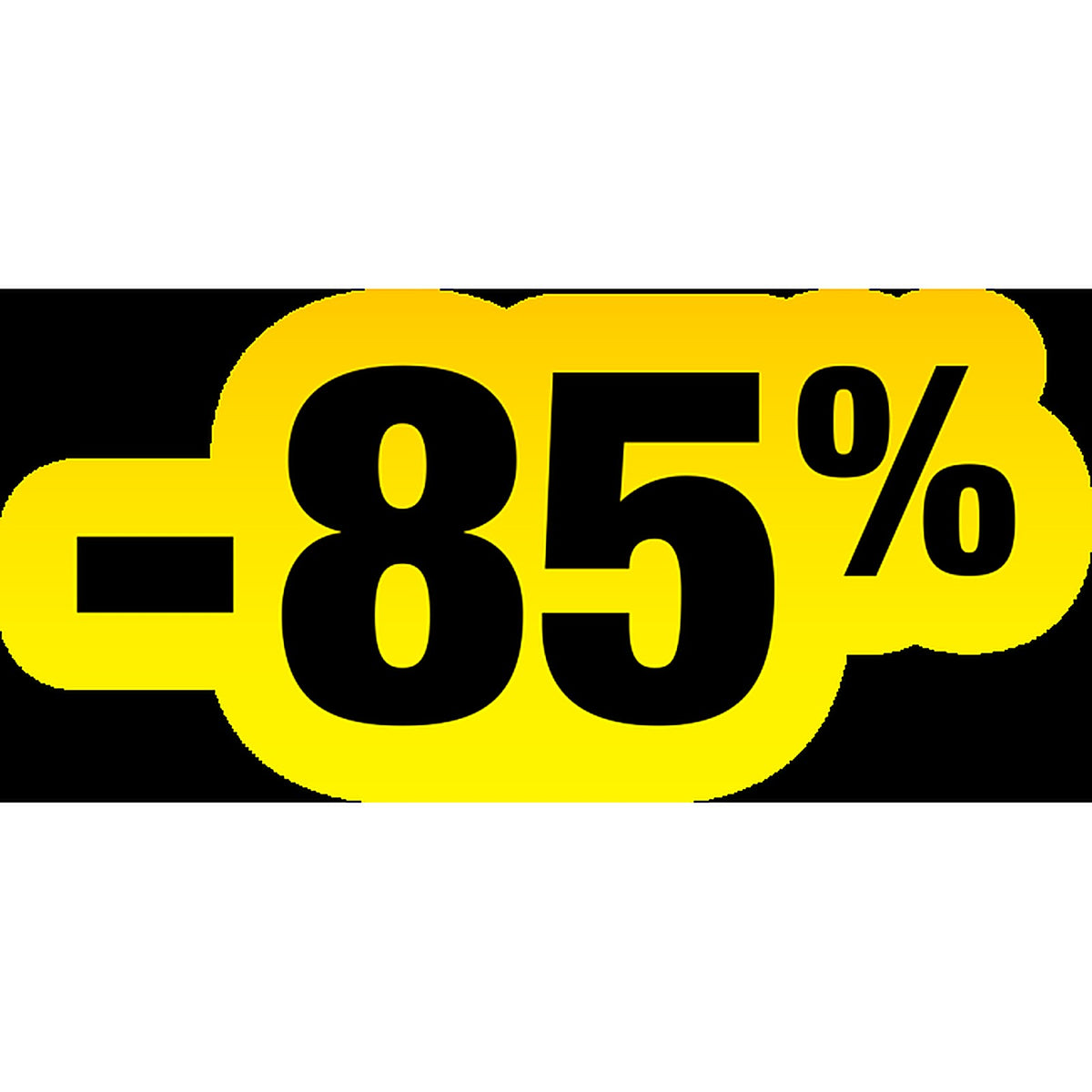 Sticker Soldes Jaune et Noir -85% | Signalétique Commerciale