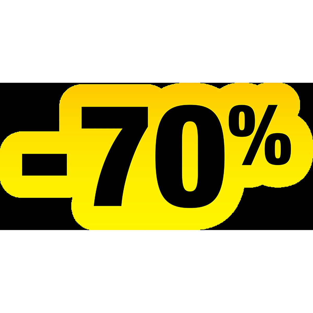 Sticker Soldes Jaune et Noir -70% | Signalétique Promotionnelle