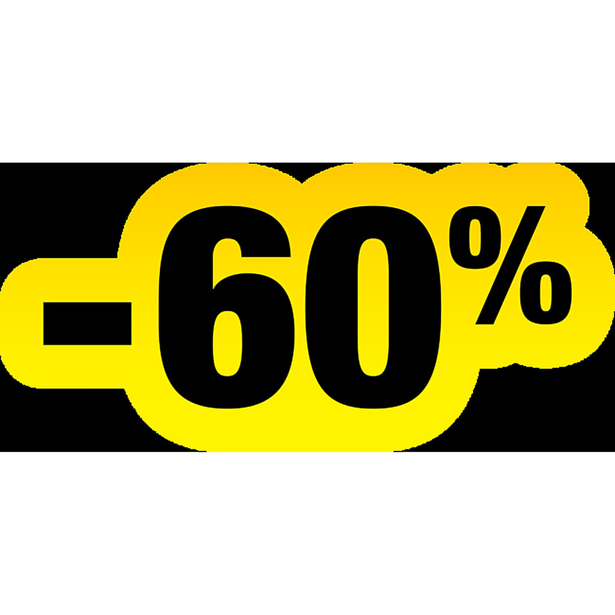 Sticker Soldes Jaune et Noir -60% - Promotions