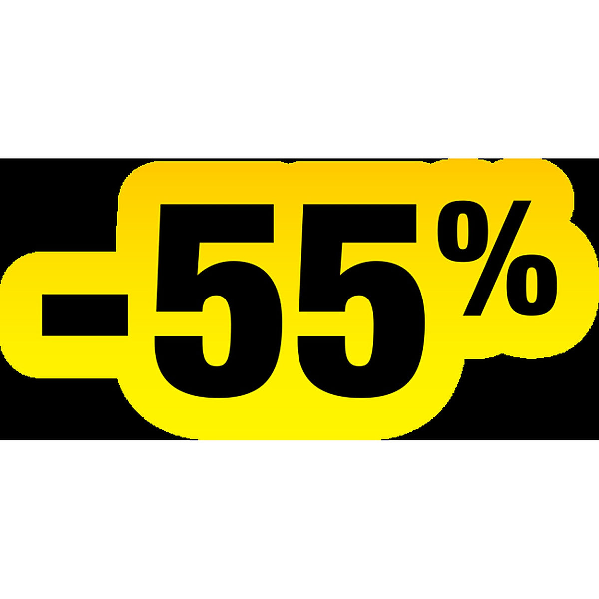 Sticker Soldes Jaune et Noir -55% | Signalétique Magasin