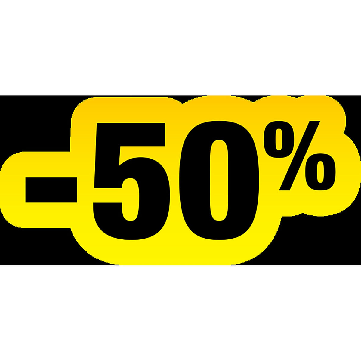 Sticker Soldes -50% Jaune et Noir