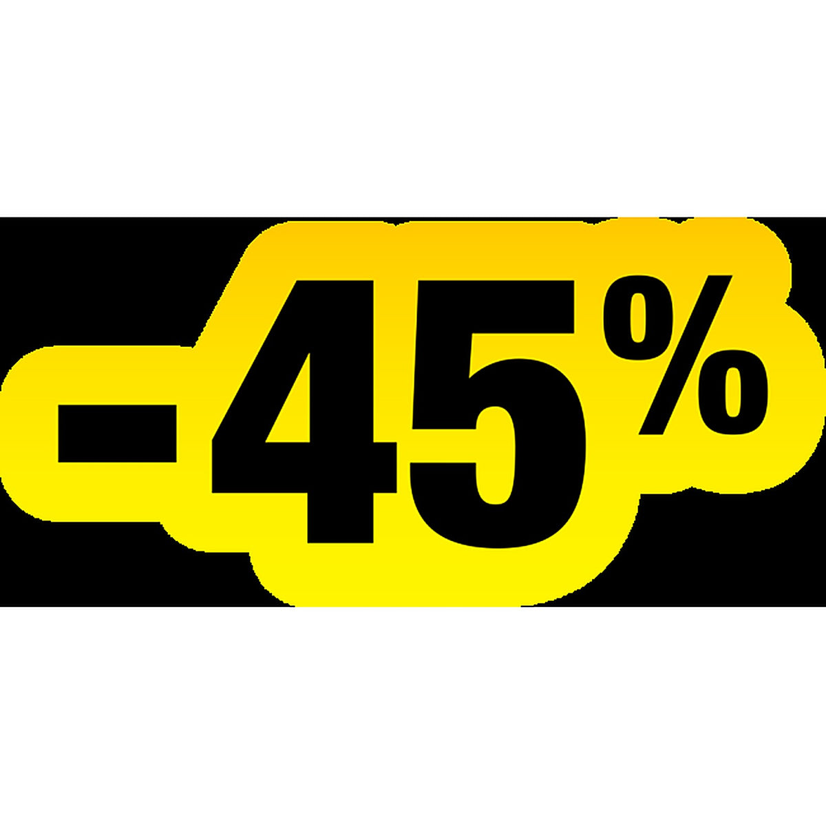 Sticker Soldes Jaune et Noir -45% - Promotion