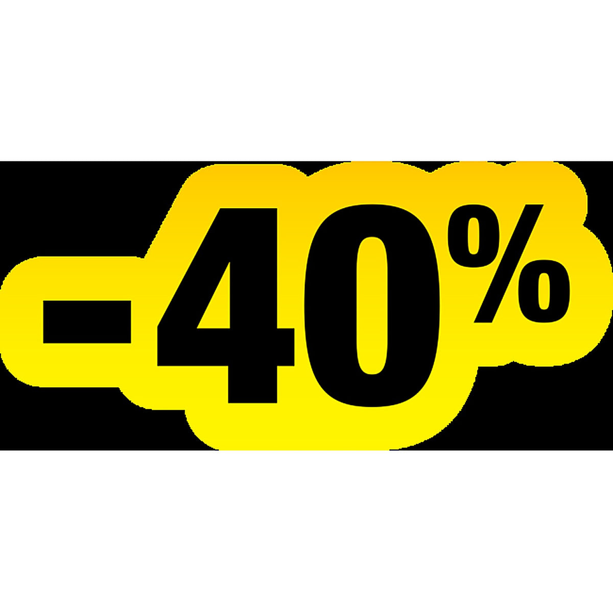 Sticker Soldes Jaune et Noir -40% | Signalétique Promotionnelle
