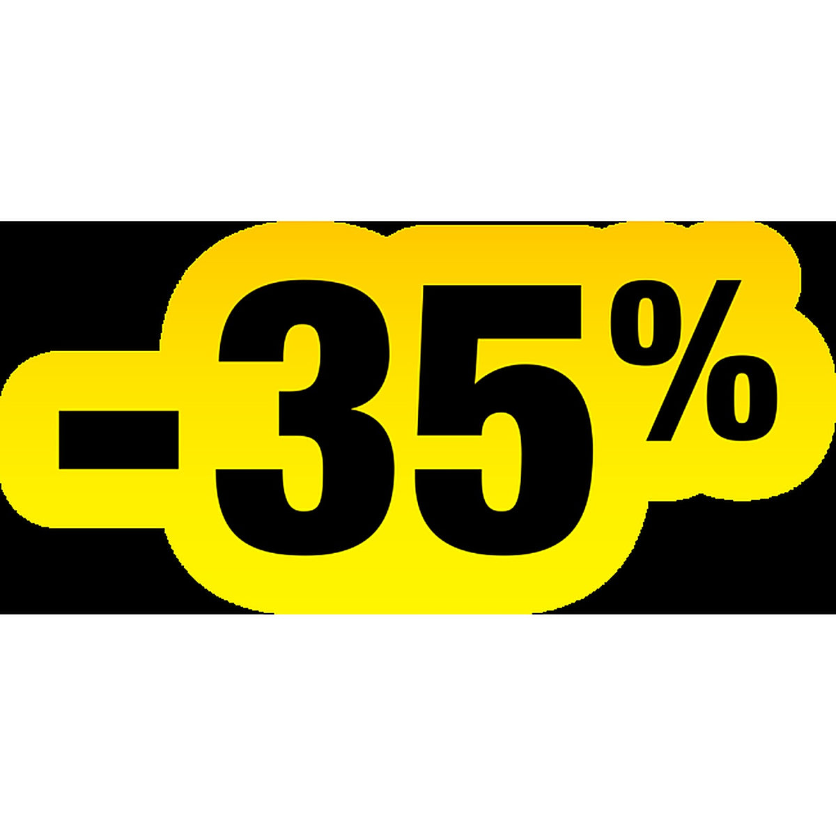 Sticker Soldes Jaune et Noir -35% - Signalétique Commerciale