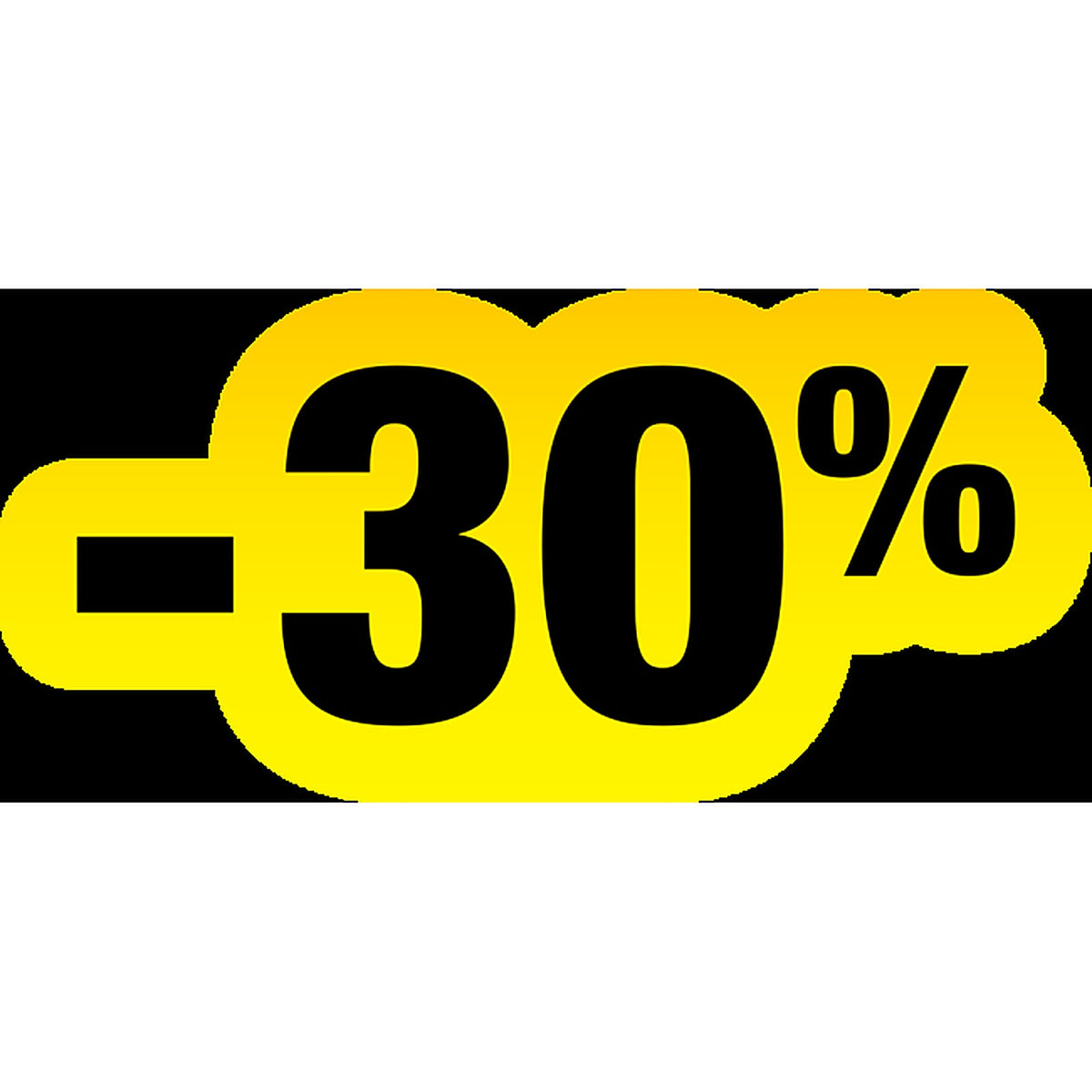 Sticker Soldes -30% Jaune et Noir