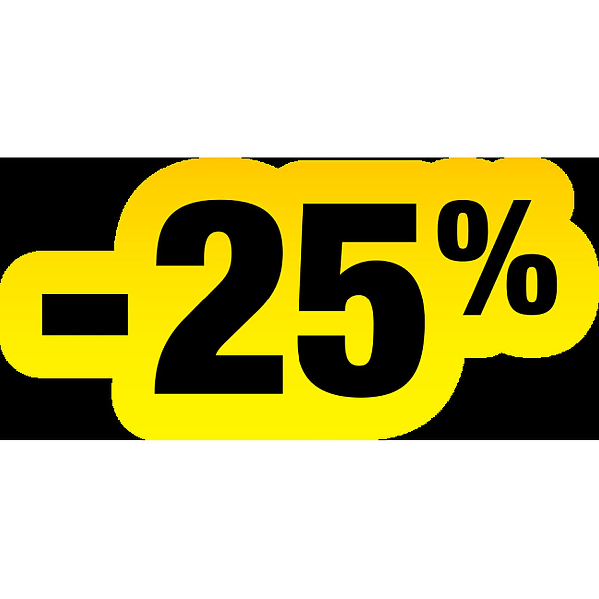 Sticker Soldes -25% Jaune et Noir