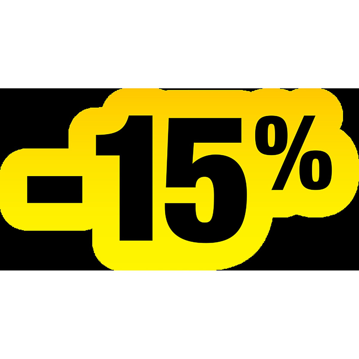 Sticker Soldes Jaune et Noir -15% - Signalisation Commerciale