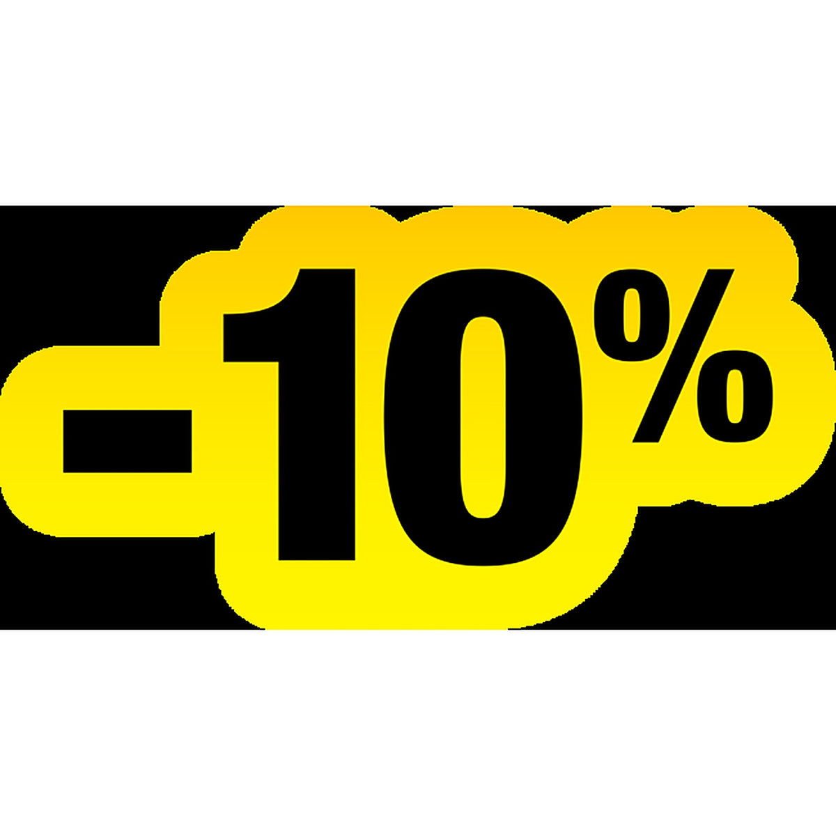 Sticker Soldes Jaune et Noir -10% | Signalétique Commerciale