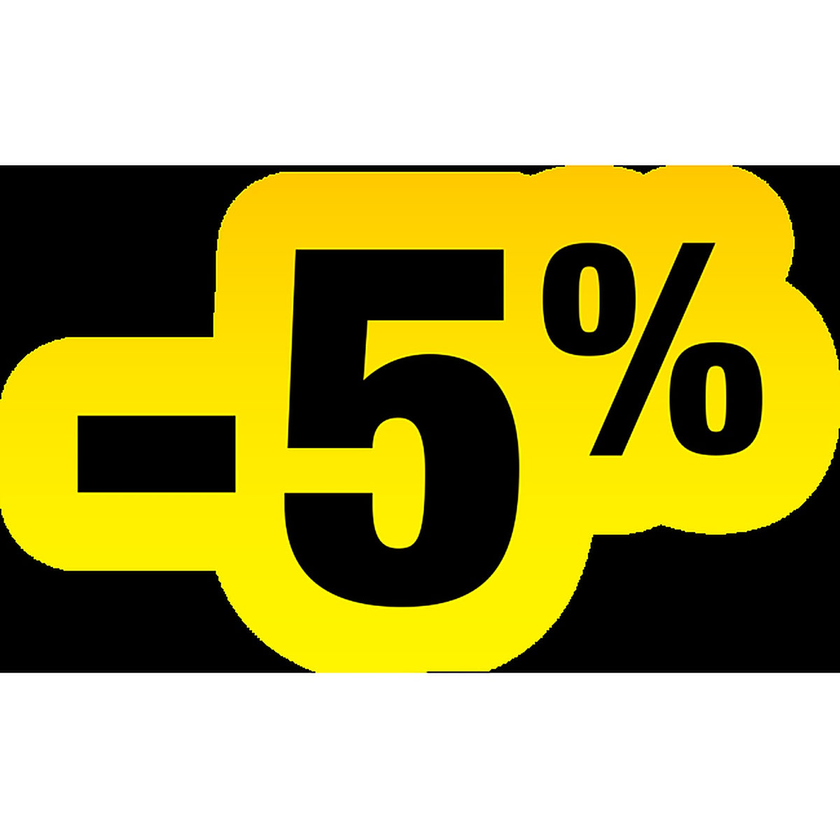 Sticker Soldes Jaune et Noir -5% | Signalétique Magasin