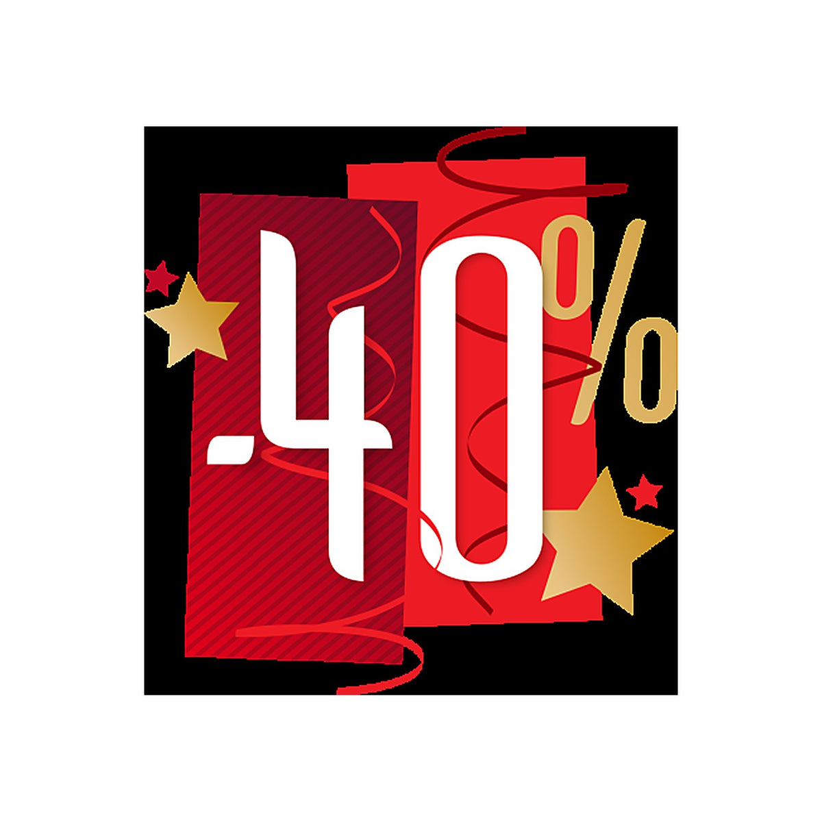 Sticker Soldes Fêtes -40% | Signalétique Commerciale