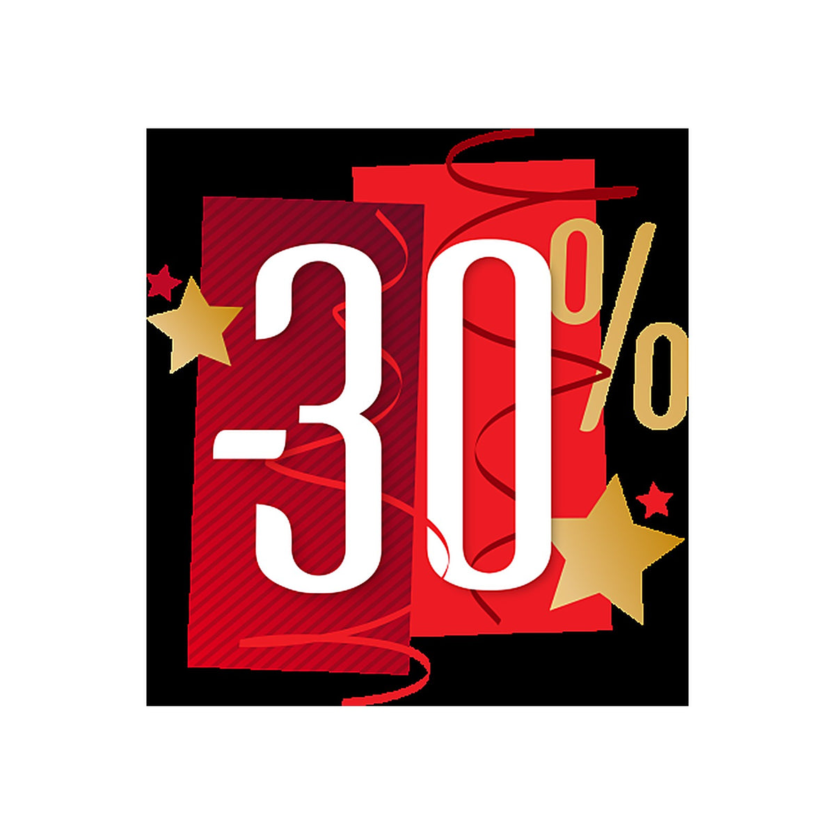 Sticker Soldes & Promotions -30% | Signalétique Commerciale