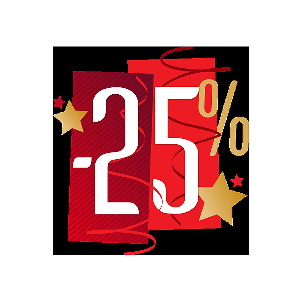 Sticker Soldes Fêtes -25% pour Commerce