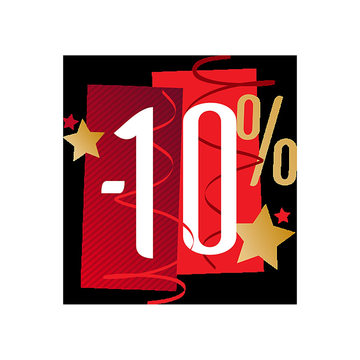 Sticker Soldes Fêtes -10% | Signalétique Commerciale