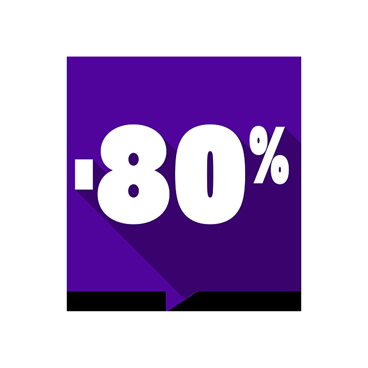 Sticker Soldes -80% Carré Coloré