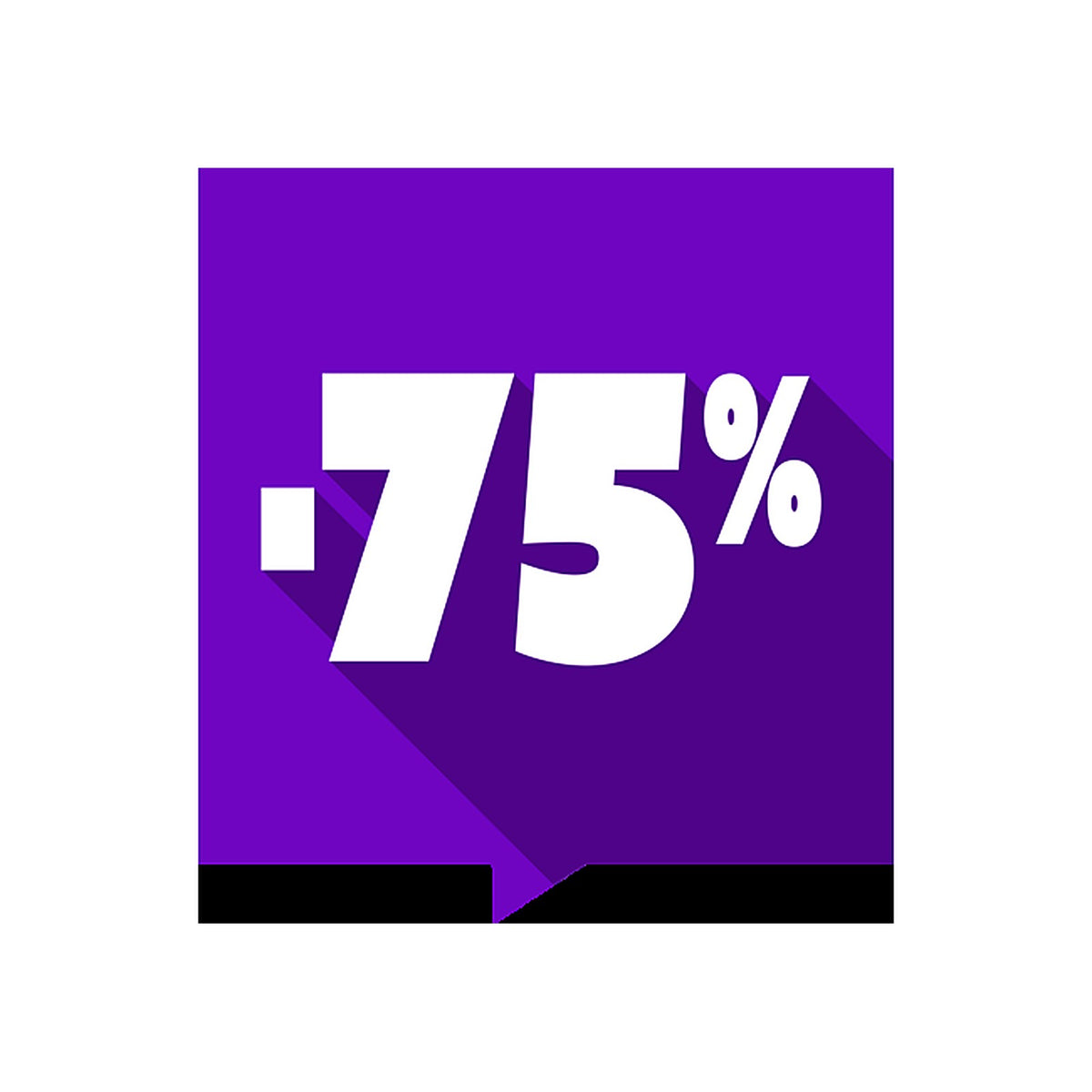 Sticker Soldes -75% Carré Multicolore