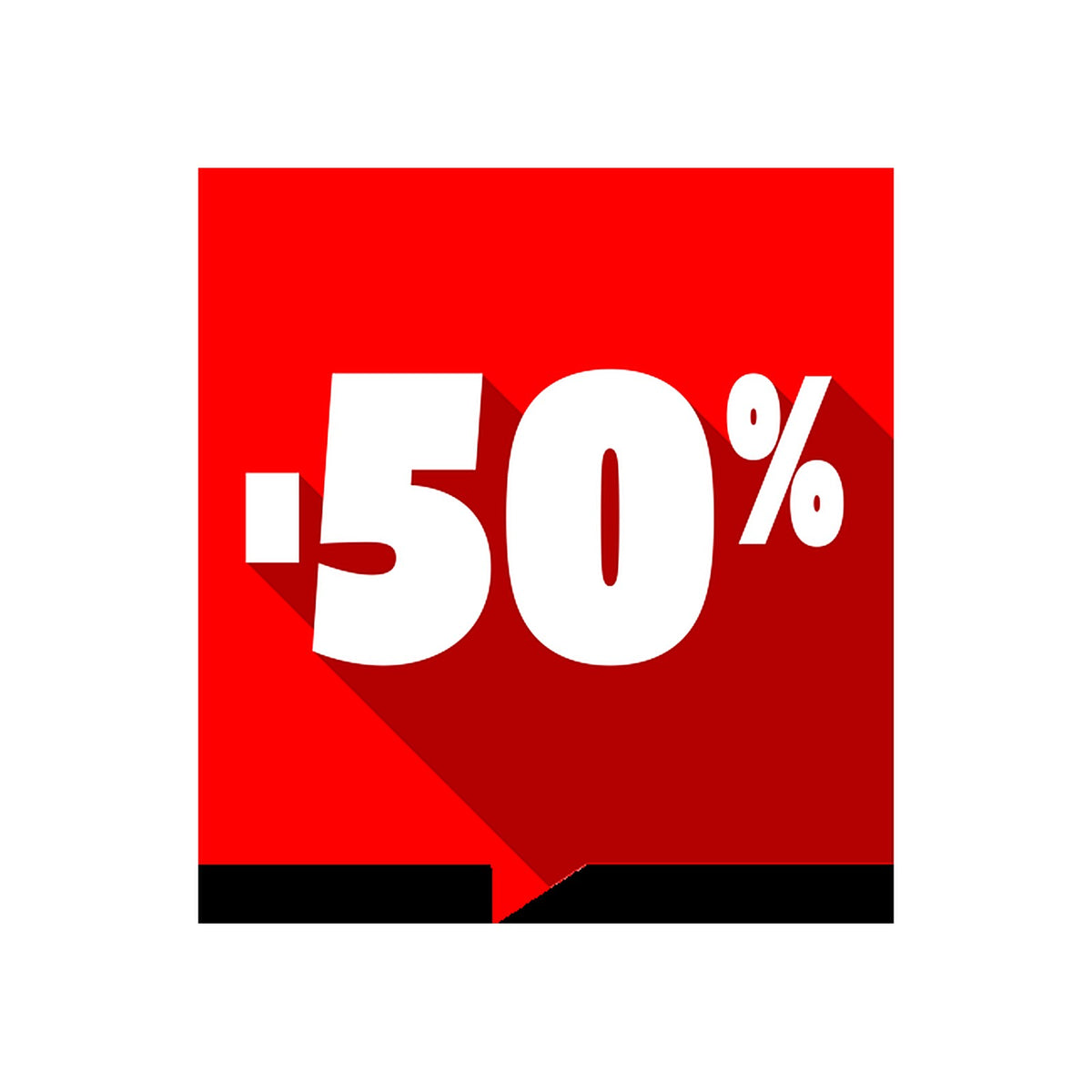 Sticker Soldes -50% Carré Multicolore