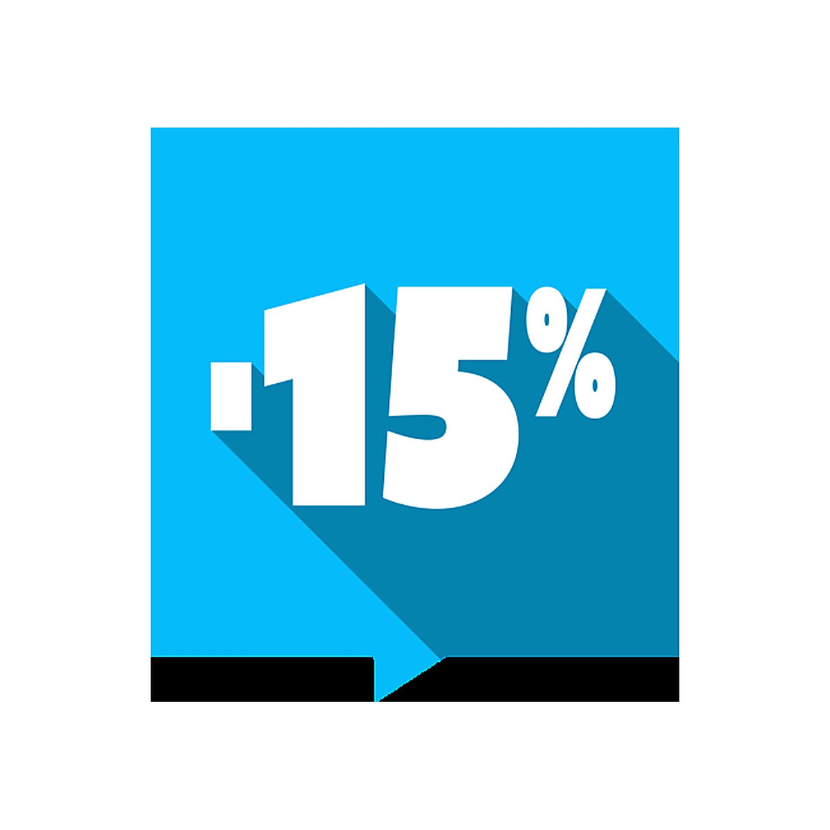 Sticker Soldes -15% Carré Multicolore