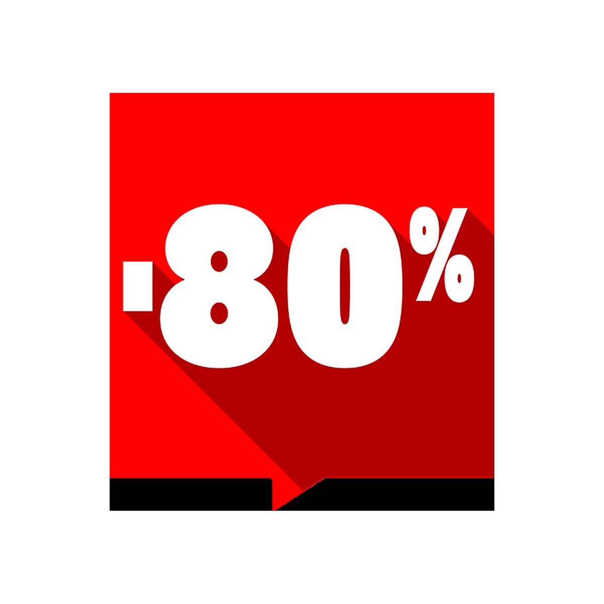 Sticker Promotion -80% Carré Rouge