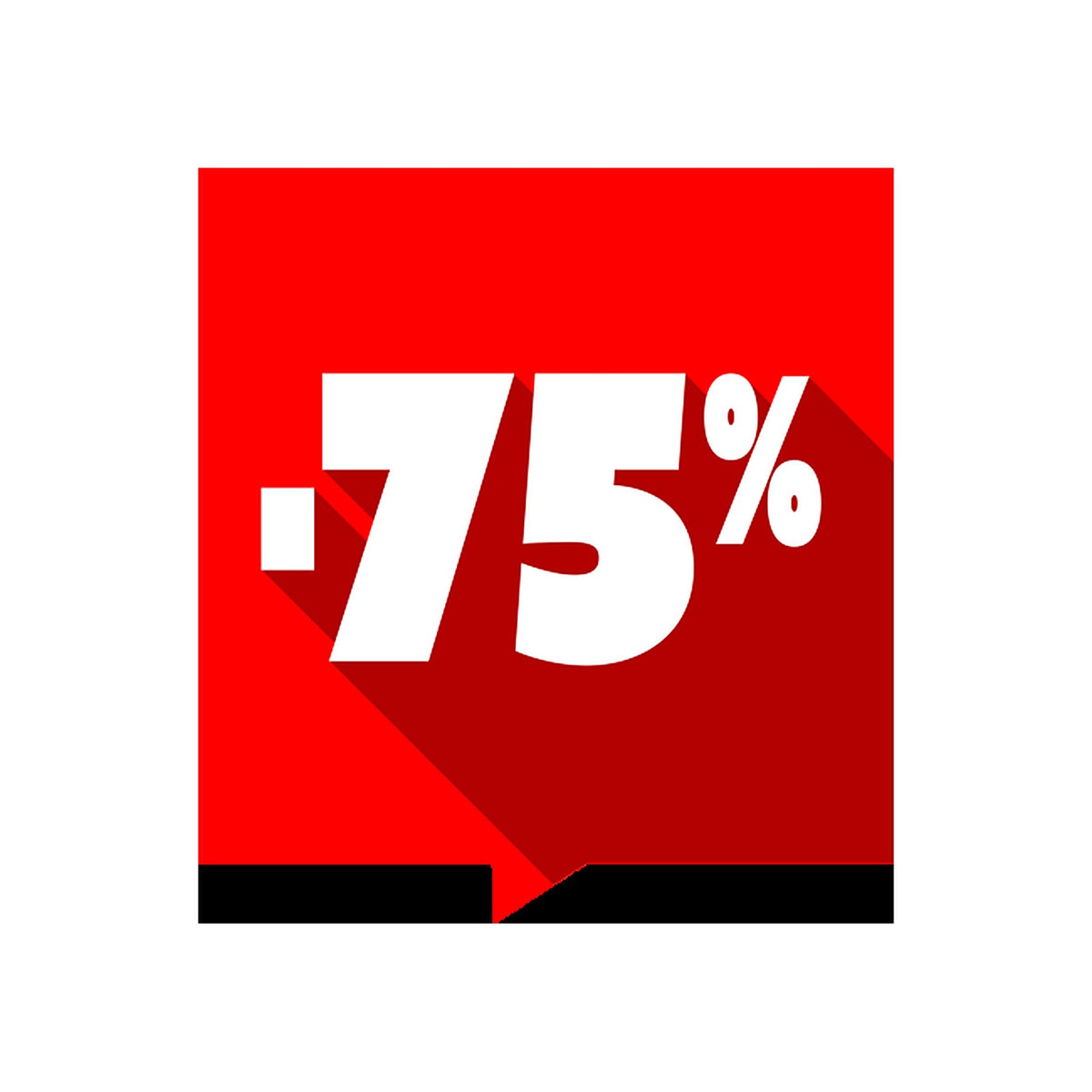 Sticker Soldes -75% Carré Rouge