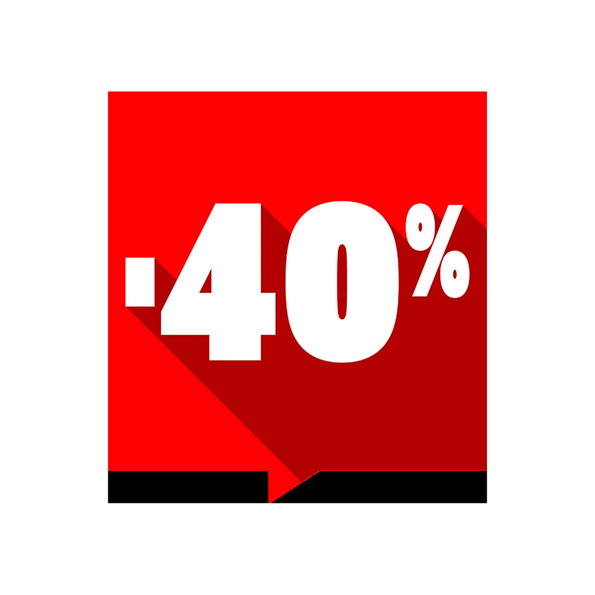 Sticker Soldes -40% Carré Rouge