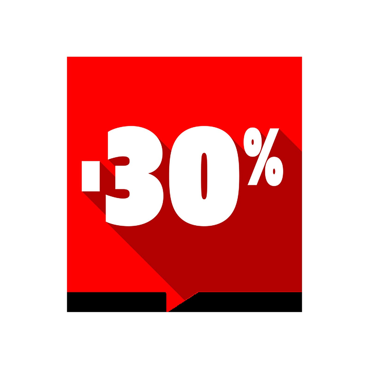 Sticker Soldes -30% Rouge Carré