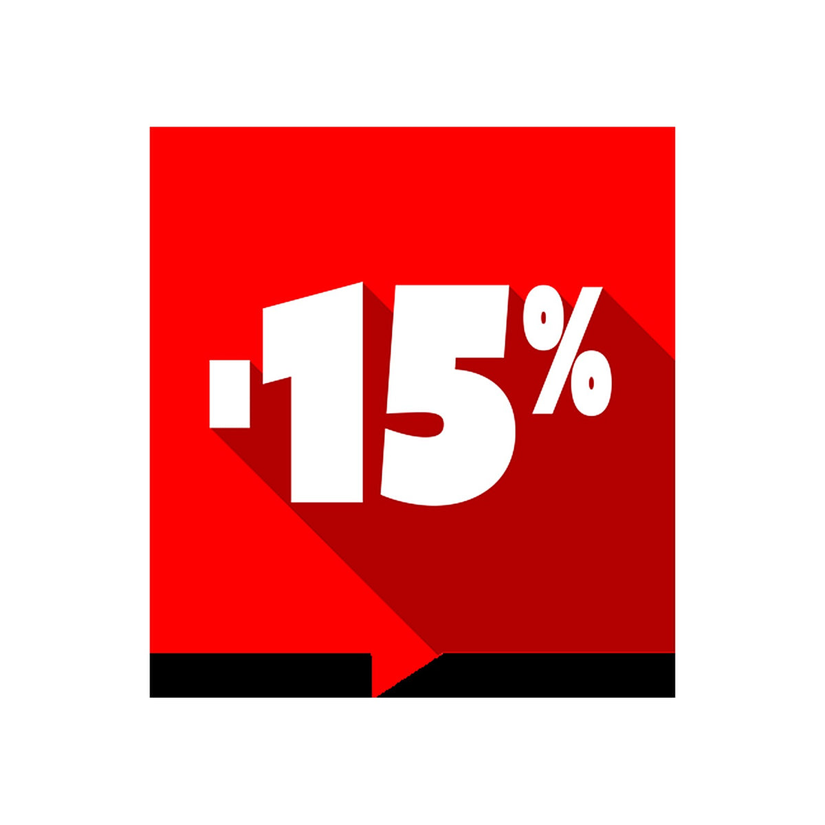 Sticker Soldes -15% Carré Rouge Promotionnel